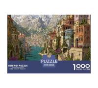 House Focus-Boosting 1000 Piece Puzzle, Premium Paper, Educational & Charming Street View Town Fun for Adults PuzzlesTeens, Great Gift for Friends 38x26cm/1000pcs