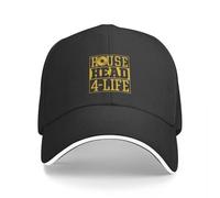 House Head 4 Life - House Music EDM DJ Chicago Gorra de béisbol Vintage Streetwear Sombrero Bobble Negro Mujer de Lujo Hombre