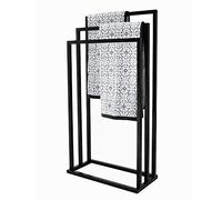 House & Homestyle Towel Holder Toallero, Metal, Negro Mate, Width: 45 cm Depth: 21 cm Height: 84 cm