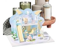 House Kit, Miniature Building Set, Craft Toy, 7.09x5.12x5.31 Inches, Sheep Shaped Design with Furniture Pieces for Home Library Decor Halloween Hobby Use by Women Teens Toddler