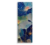 House lab Cuadro Decorativo en Lienzo 40 x 110 cm, Hojas de Ginkgo bajo Cielo Nocturno, Formato Vertical, Bastidor de Madera, Listo para Colgar
