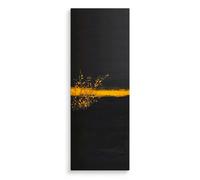 House lab Cuadro Decorativo en Lienzo 40 x 110 cm, Horizonte Dorado sobre Negro, Formato Vertical, Bastidor de Madera, Listo para Colgar