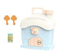 House Money Box - Key Lock Storage Coin Bank, Creative Piggy Banks Cute Design Easy Deposit and Retrieval | Ideal for Saving Moneys Home Office Table Decoration Children Gift, 13.5x14.5x9cm