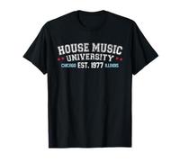House Music University - Divertido Chicago EDM Vintage DJ Rave Camiseta