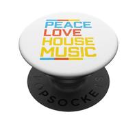 House Music - Vintage Retro Old School DJ Raver Regalo PopSockets PopGrip Adhesivo