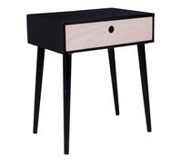 House Nordic Armario Noche Parma Negro 1 Cajón Mesa de Noche Mesa Auxiliar Tis