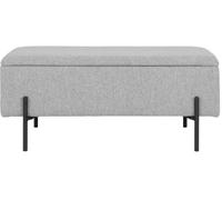 House Nordic Banco con cofre de almacenamiento de tela y metal - gris claro