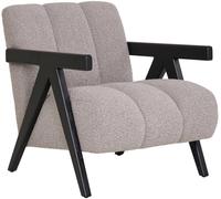 House Nordic Sillón gris de tela y madera negra