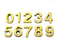 House Number Outdoor Sticker Apartment Self Adhesive Digits Hotel Office Address Residential Door Plate On The Front(Golden,100X70 MM_NUMBER 1)