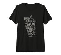 House of 1000 Corpses Distressed Skull & House Horror Movie Camiseta Premium
