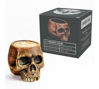 House of Black Taza doble de calavera de café expreso | Taza de calavera Cortado de 135 ml (con caja de regalo) | Regalos vikingos para hombres | Regalos de calavera para hombres [Memento Vivere]