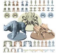 House of Bodian Mythical Heroes Forest/Swamp Edition - 90 PCS en 16 diseos - Mini figuras para juegos de rol - criaturas y monstruos - tamao adecua