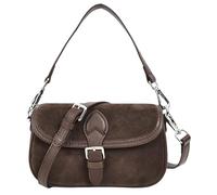House Of Leather Elodie - Bolso cruzado de gamuza real para mujer, correa ajustable, café, Small