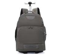 House Of Leather Jetmax - Mochila convertible con ruedas para laptop, con ruedas, múltiples opciones de color, gran capacidad para la escuela y negocios, gris, L