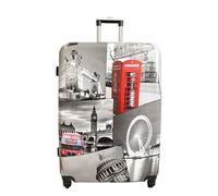 House Of Leather London Landmark Print - Maleta giratoria de cuatro ruedas JourneyX, White, L, Equipaje con ruedas giratorias