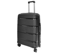 House Of Leather Maleta de cuatro ruedas con carcasa rígida para equipaje Pathfinder, Black, M, Equipaje expandible rígido con ruedas giratorias