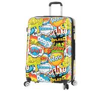 House Of Leather Maleta de cuatro ruedas rígida con estampado de cómic, Blue, 28" Large, Equipaje rígido con ruedas giratorias