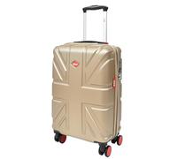 House Of Leather Maletas de viaje con diseño de bandera británica, 4 ruedas, color gris pardo, marrón, Cabin, Equipaje