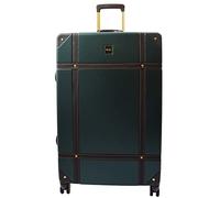 House Of Leather Maletas de viaje retro con 8 ruedas, diseño de Londres, verde esmeralda, LARGE: 78 x 50 x 29cm, 5kg, Equipaje rígido con ruedas giratorias