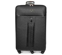 House Of Leather Maletas giratorias ligeras de 4 ruedas con estabilizadores, color negro con relieve, color negro, Black, L, Equipaje con ruedas giratorias y estabilizadores