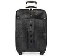 House Of Leather Maletas giratorias ligeras de 4 ruedas con estabilizadores, color negro con relieve, color negro, Black, S, Equipaje con ruedas giratorias y estabilizadores