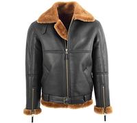 House Of Leather RAF - Chaqueta de piel de oveja voladora para hombre, color marrón jengibre, Jengibre marrón, XL