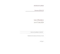House of Lords: List of Members as at 17 July 2024 HL 1