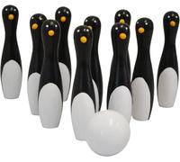 HOUSE OF MARBLES Pingüino De Madera 3" Bolos - 10 Bolos En Bolsa De Tela