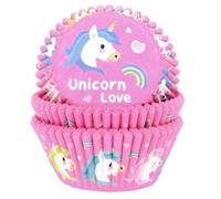 House of Marie Unicorn Pattern Paper Muffin Cases Cupcake Cases Pack of 50