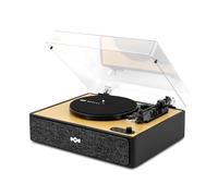 House of Marley Rise Up Tocadiscos de Vinilo Bluetooth con Altavoces Integrados - 3 Velocidades, Streaming Bidireccional, Acabado Bambú & Cubierta Antipolvo, Reproductor Fabricación Sostenible