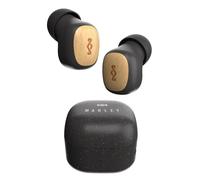 House of Marley Smile Jamaica - Auriculares inalámbricos pequeños, auriculares Bluetooth pequeños, 14 horas de reproducción, auriculares intrauditivos TWS Bluetooth con funda de carga, materiales