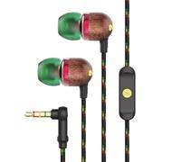 House of Marley Smile Jamaica Auriculares Intraurales con Cable - Rasta | Micrófono Integrado, Aislamiento de Ruido, 9,2 mm, 2 Siliconas de Distintos Tamaños, Anti Nudos, Sustentables