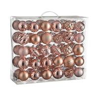 House of Seasons Juego de Bolas para árbol de Navidad, 60 Piezas, diámetro de 7 cm, inastillables, Color Rosa