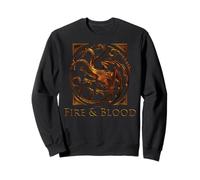 House of The Dragon Fire & Blood Metal Emblem Sudadera
