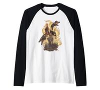 House of The Dragon Flaming Iron Throne Camiseta Manga Raglan