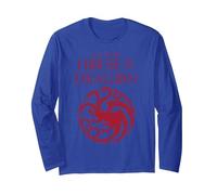 House of The Dragon Targaryen Crest Logo Manga Larga, Unisex para Adultos, Azul Real, XXL