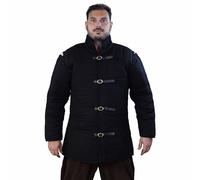 House of Warfare Chaqueta medieval Gambeson para hombre, abrigo Gambeson acolchado de 2 capas del siglo XIII, ropa acolchada de algodón