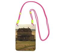 House On The Prairie - Bolso para teléfono celular para mujer, funda tipo cartera con correa de hombro negra, bolsa de viaje, fucusia, talla única