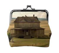 House On The Prairie - Monedero pequeño para mujer, cartera de cuero con cierre de beso, monedero, monedero, monedero, monedero, monedero, llavero