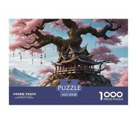 House Puzzle 1000 Pieces, Paper, Educational & Fun for Adults The Cottage Under The Cherry Blossom Tree Puzzles Teens, Party Game 52x38cm/1000pcs