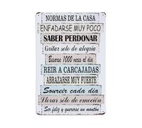 House Rules Get Angry Very Little Know How to Forgive - Letrero de metal vintage para cafetería, bar, pub, decoración de pared del hogar, póster de metal de 8 x 12 pulgadas