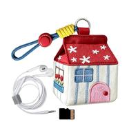 House Shape Earbud Case, Cute Silicone Storage Box Keychain Holder, Mini Charging Buds Organizer Pouch, Portable Earphones Carry Case, Compact Travel Storage Design, Backpack Accessory for Women