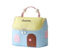 House Shape Makeup Bag Cute Cosmetic Storage Case with Top Handle Travel Toiletry Organizer Tote