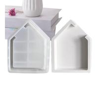 House Shaped Silicone Mold, House Shape Epoxy Resin Casting Craft Mold, Hollow Design Seaside Home Mould for Flower Preservation, Bookends, Specimen, Wedding, Valentine Gift