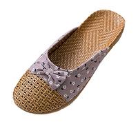 House Slippers Women Open Toe - Summer Slippers Men Unisex Bamboo Slipper Lightweight Non-Slip House Shoe Comfort Footwear Breathable Indoor Shoes Fashion Bathroom Shoe Casual Wide Fit Slipper