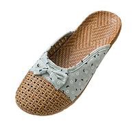 House Slippers Women Open Toe - Summer Slippers Men Unisex Bamboo Slipper Lightweight Non-Slip House Shoe Comfort Footwear Breathable Indoor Shoes Fashion Bathroom Shoe Casual Wide Fit Slipper