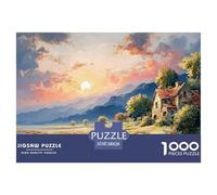 House with Stone Walls 1000 Pcs Stabiler Karton Puzzle Beach Sunset Stressabbau Familienspiel Puzzles Als Wohnaccessoires 38x26cm/1000pcs