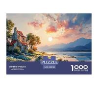 House with Stone Walls 1000 Stück Ökopapier Puzzle Beach Sunset Lebendige Bilder Familienspiel Puzzles Als Wohnaccessoires 52x38cm/1000pcs