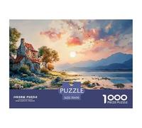 House with Stone Walls 1000 Stück Stabiler Karton Puzzle Beach Sunset Stressabbau Kreatives Spiel Puzzles Als Wohnaccessoires 70x50cm/1000pcs