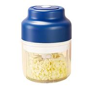 Household Electric Garlic Crusher, Portable Rechargeable Cordless Chopper for Onion, Chili, Ginger, Nuts, Meat & Fruits (Blue)